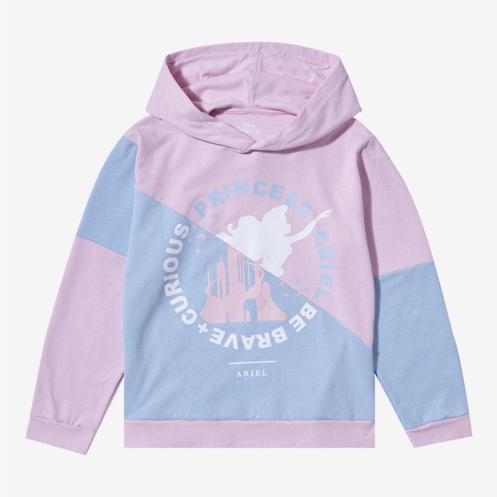 Disney princess the little mermaid Ariel color block hoodie